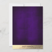 トレンディーパープル/金ゴールドサプライズ退職パーティー 招待状 (裏面)