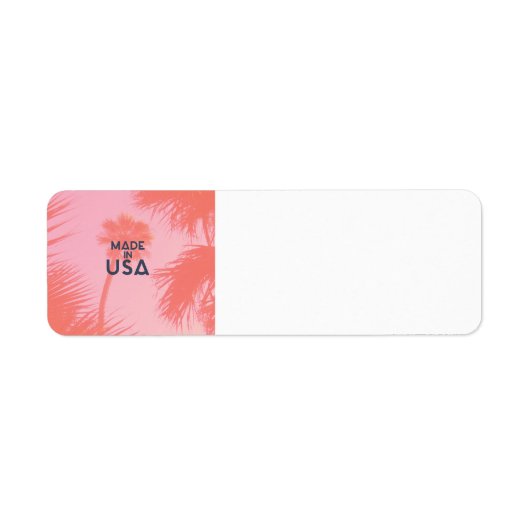 トレンディーパームツリーブライトピーチMade In Usa ラベル (正面)