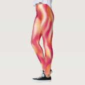 トレンディーヒッパイピンクオレンジイエロー絞り染めプリント レギンス (左)