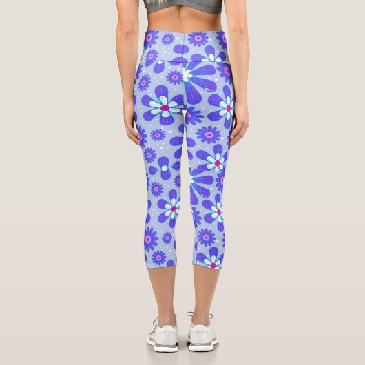 トレンディーヒッピー花テーマカプリレギンス カプリレギンス (裏面)