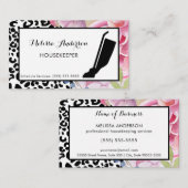 トレンディーヒョウ印刷フローラハウスキーパーと真空 名刺 (正面/裏面)