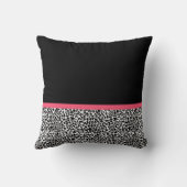 トレンディーヒョウ柄と名前の付いたピンクリボン クッション (裏面)