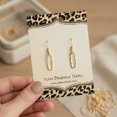 トレンディーヒョウ柄イヤリング表示カード