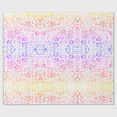 トレンディーヒョウ柄レインボーグラデーション ラッピングペーパー (フラット)