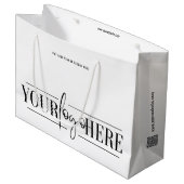 トレンディービジネスカスタムプロモーションのロゴのミニマリスト ラージペーパーバッグ (正面アングル)