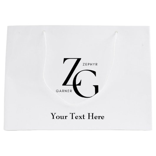トレンディービジネスカスタムロゴのミニマリスト ラージペーパーバッグ (正面)