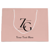 トレンディービジネスカスタムロゴ |ビジネス情報 ラージペーパーバッグ (正面)