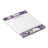 トレンディービジネスパーソナライズされたパープルフローラトイル ノートパッド (アングル)