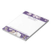 トレンディービジネスパーソナライズされたパープルフローラトイル ノートパッド (回転)