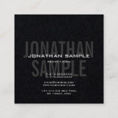 トレンディービジネスモダンテンプレートプレミアムブラック スクエア名刺 (裏面)
