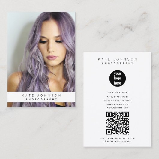 トレンディービジネスロゴ写真 名刺 (正面/裏面)