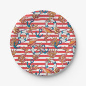 トレンディービーチパターン ペーパープレート (正面)