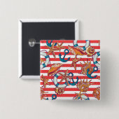 トレンディービーチパターン 缶バッジ (正面&裏面)