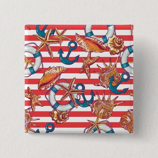 トレンディービーチパターン 缶バッジ (正面)