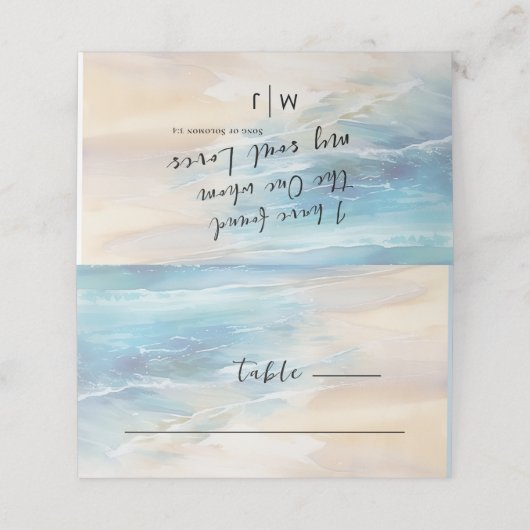 トレンディービーチ水カラー海クリスチャン結婚ズ プレイスカード (外部開封)