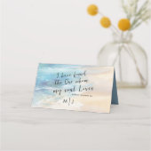 トレンディービーチ水カラー海クリスチャン結婚ズ プレイスカード (裏面)