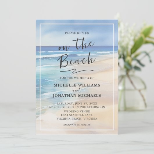 トレンディービーチ水彩海サマー結婚ズ 招待状 (スタンド正面)