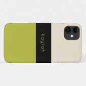 トレンディーピスタチオ緑の色ブロック（名前） Case-Mate iPhoneケース (裏面(横))