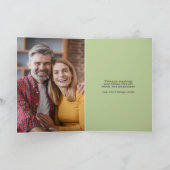 トレンディーピックボールオーナメントグリーンクリスマスフォト シーズンカード (内部)