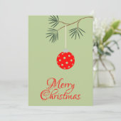 トレンディーピックボールオーナメントグリーンクリスマスフォト シーズンカード (スタンド正面)