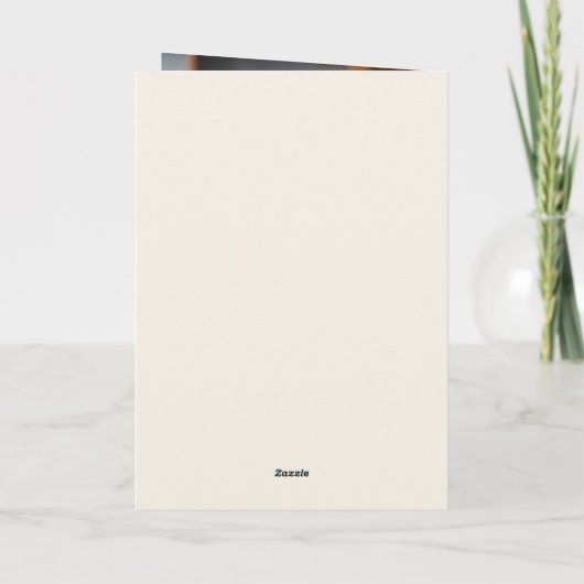 トレンディーピックボールオーナメントレッドクリスマスフォト シーズンカード (裏面)