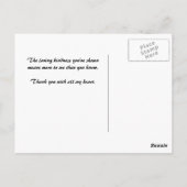 トレンディーピンクとブラックのストライプフローラありがとう ポストカード (裏面)