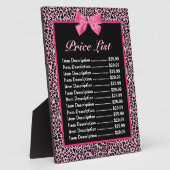 トレンディーピンクとブラックヒョウのホットピンクの価格表 フォトプラーク (側面)