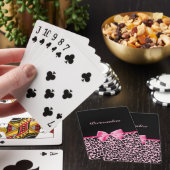 トレンディーピンクとブラックレオパードのホットピンクリボン トランプ (インサイチュ)