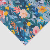 トレンディーピンクとブルーの抽象芸術フローラルパターン 薄葉紙 (詳細)