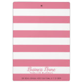 トレンディーピンクと白ストライプ色 クリップボード (裏面)