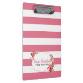 トレンディーピンクと白ストライプ色 クリップボード (右)