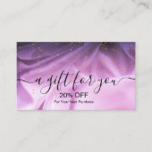 トレンディーピンクと紫のグリッター 割引カード (正面)