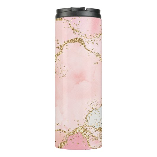 トレンディーピンクと金ゴールドグリッター瑪瑙 タンブラー (裏面)