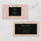 トレンディーピンクと金ゴールドパチッ絵を描クヘアサロン 名刺 (正面/裏面)