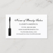 トレンディーピンクと黒の化粧品マスカラ 名刺 (裏面)