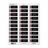 トレンディーピンクと黒の幾何モダン図形 ラベル (フルシート)