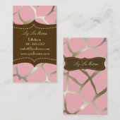 トレンディーピンクのキリン、ダークブラウンのアクセント 名刺 (正面/裏面)