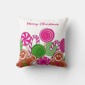 トレンディーピンクのクリスマスジンジャーパン クッション (正面)
