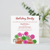 トレンディーピンクのクリスマスジンジャーパン 招待状 (スタンド正面)