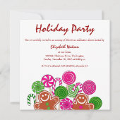 トレンディーピンクのクリスマスジンジャーパン 招待状 (正面)