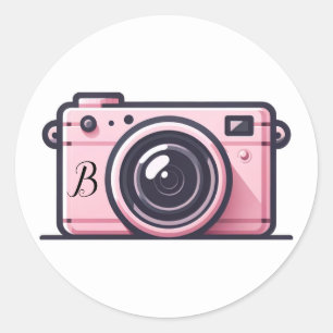 トレンディーピンクのスナップショットカメラ撮影 ラウンドシール