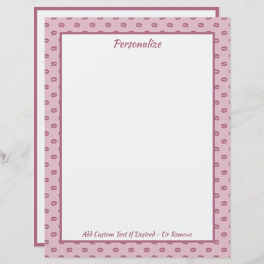 トレンディーピンクのリップキスパタパーソナライズされたーン (正面/裏面)