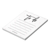 トレンディーピンクの水玉模様とタイポグラフィの一覧 ノートパッド (回転)