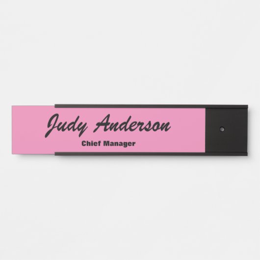 トレンディーピンクはっきりしたプロフェッショナルプモダンラン サインプレート (正面)