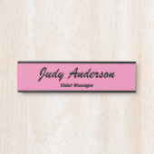 トレンディーピンクはっきりしたプロフェッショナルプモダンラン サインプレート (正面)