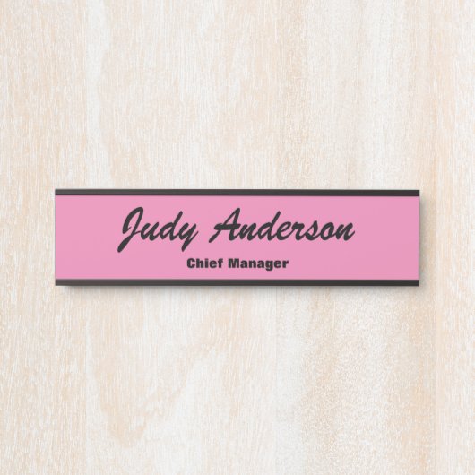 トレンディーピンクはっきりしたプロフェッショナルプモダンラン サインプレート (正面)