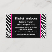 トレンディーピンクアンドブラックダンベルパーソナルトレーナー 名刺 (裏面)