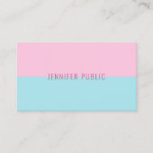 トレンディーピンクアンドブルーモダンテンプレートシック 名刺 (正面)