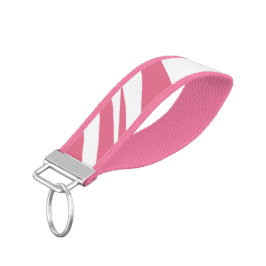 トレンディーピンクアンドホワイトシックモダン リストバンドキーホルダー