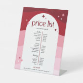 トレンディーピンクアーチ爪、 ネイル美しいスパロゴ価格表 台座サイン (正面)